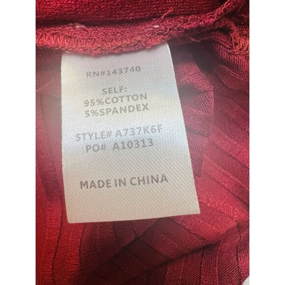 After Market Anthropologie Red Burgundy Pleated Midi Skirt Side Slits Size Small - Picture 5 of 7